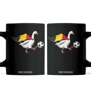 Belgium Soccer Goose Coffee Mug Belgian Flag Patriotic Football Fan Graphic TS10 Black Print Your Wear