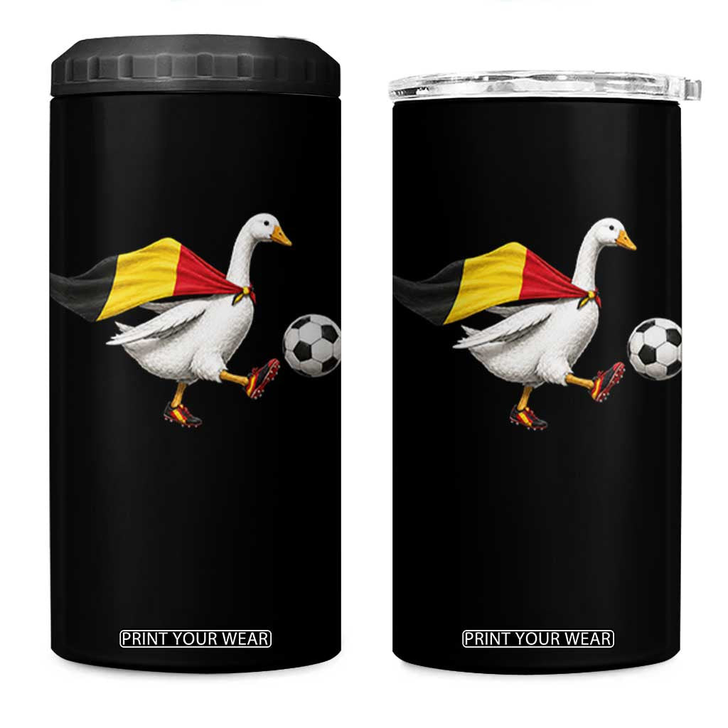 Belgium Soccer Goose 4 in 1 Can Cooler Tumbler Belgian Flag Patriotic Football Fan Graphic TS10 One Size: 16 oz Black Print Your Wear