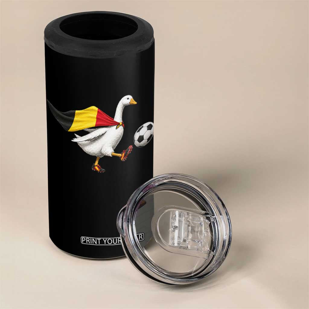 Belgium Soccer Goose 4 in 1 Can Cooler Tumbler Belgian Flag Patriotic Football Fan Graphic TS10 Print Your Wear
