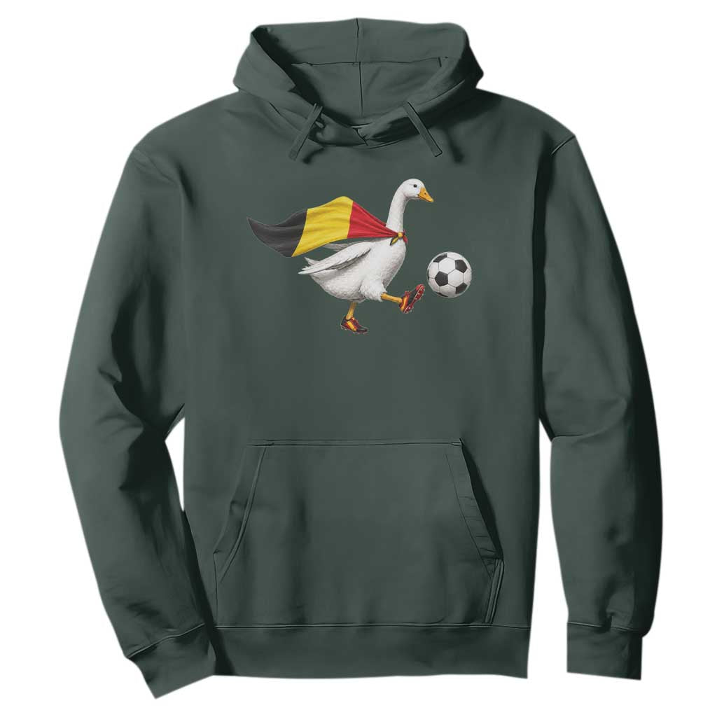 Belgium Soccer Goose Hoodie Belgian Flag Patriotic Football Fan Graphic TS10 Dark Forest Green Print Your Wear
