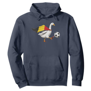 Belgium Soccer Goose Hoodie Belgian Flag Patriotic Football Fan Graphic TS10 Navy Print Your Wear