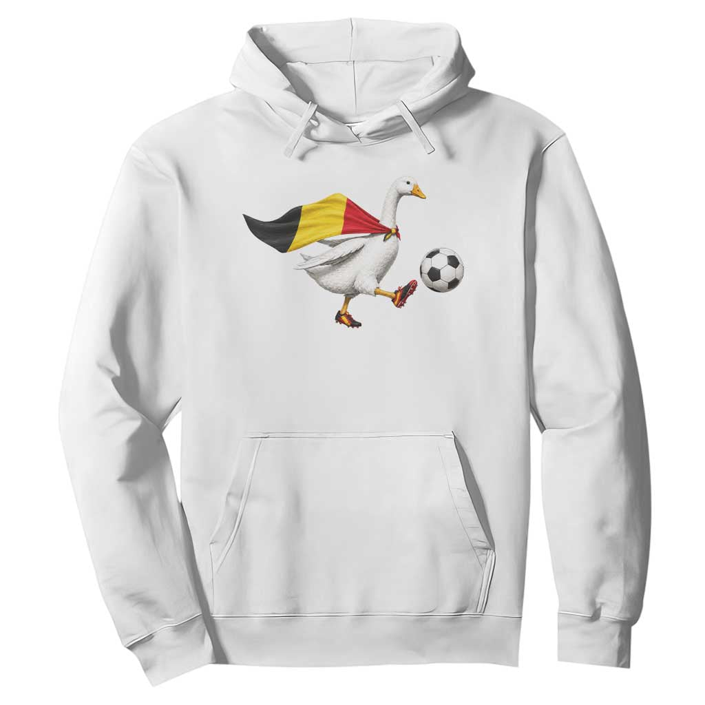 Belgium Soccer Goose Hoodie Belgian Flag Patriotic Football Fan Graphic TS10 White Print Your Wear