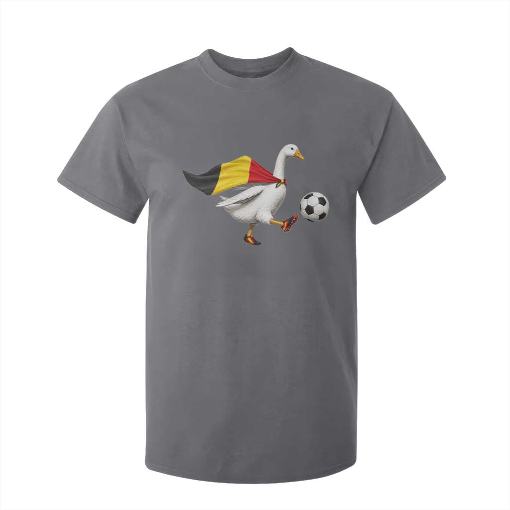 Belgium Soccer Goose T Shirt For Kid Belgian Flag Patriotic Football Fan Graphic TS10 Charcoal Print Your Wear