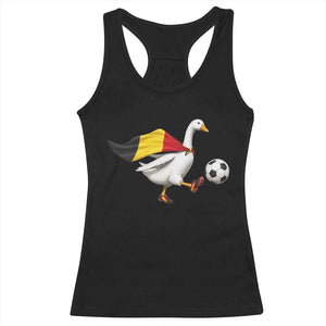 Belgium Soccer Goose Racerback Tank Top Belgian Flag Patriotic Football Fan Graphic TS10 Black Print Your Wear