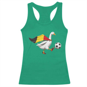 Belgium Soccer Goose Racerback Tank Top Belgian Flag Patriotic Football Fan Graphic TS10 Irish Green Print Your Wear