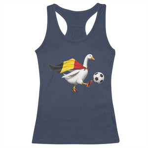 Belgium Soccer Goose Racerback Tank Top Belgian Flag Patriotic Football Fan Graphic TS10 Navy Print Your Wear