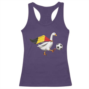 Belgium Soccer Goose Racerback Tank Top Belgian Flag Patriotic Football Fan Graphic TS10 Purple Print Your Wear