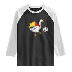 Belgium Soccer Goose Raglan Shirt Belgian Flag Patriotic Football Fan Graphic TS10 Black White Print Your Wear