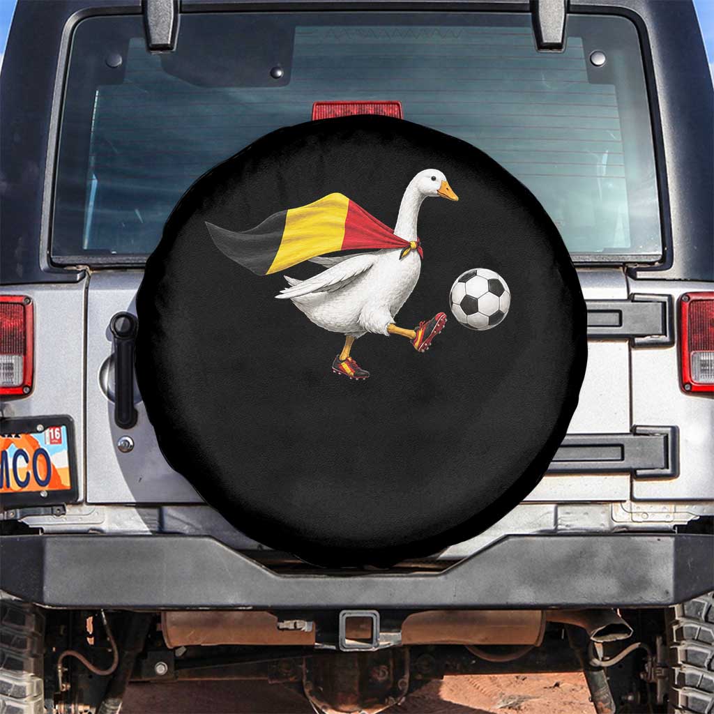 Belgium Soccer Goose Spare Tire Cover Belgian Flag Patriotic Football Fan Graphic TS10 No hole Black Print Your Wear