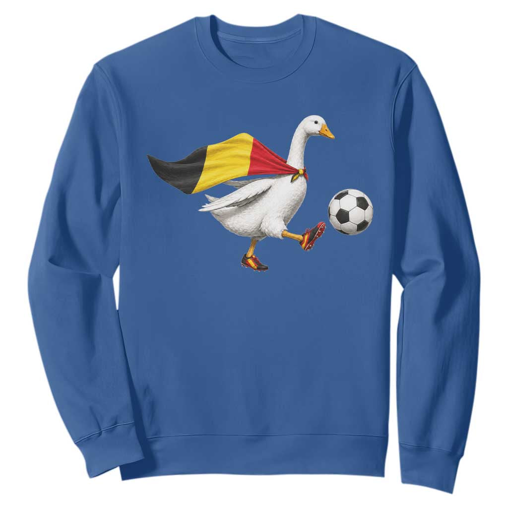 Belgium Soccer Goose Sweatshirt Belgian Flag Patriotic Football Fan Graphic TS10 Royal Blue Print Your Wear