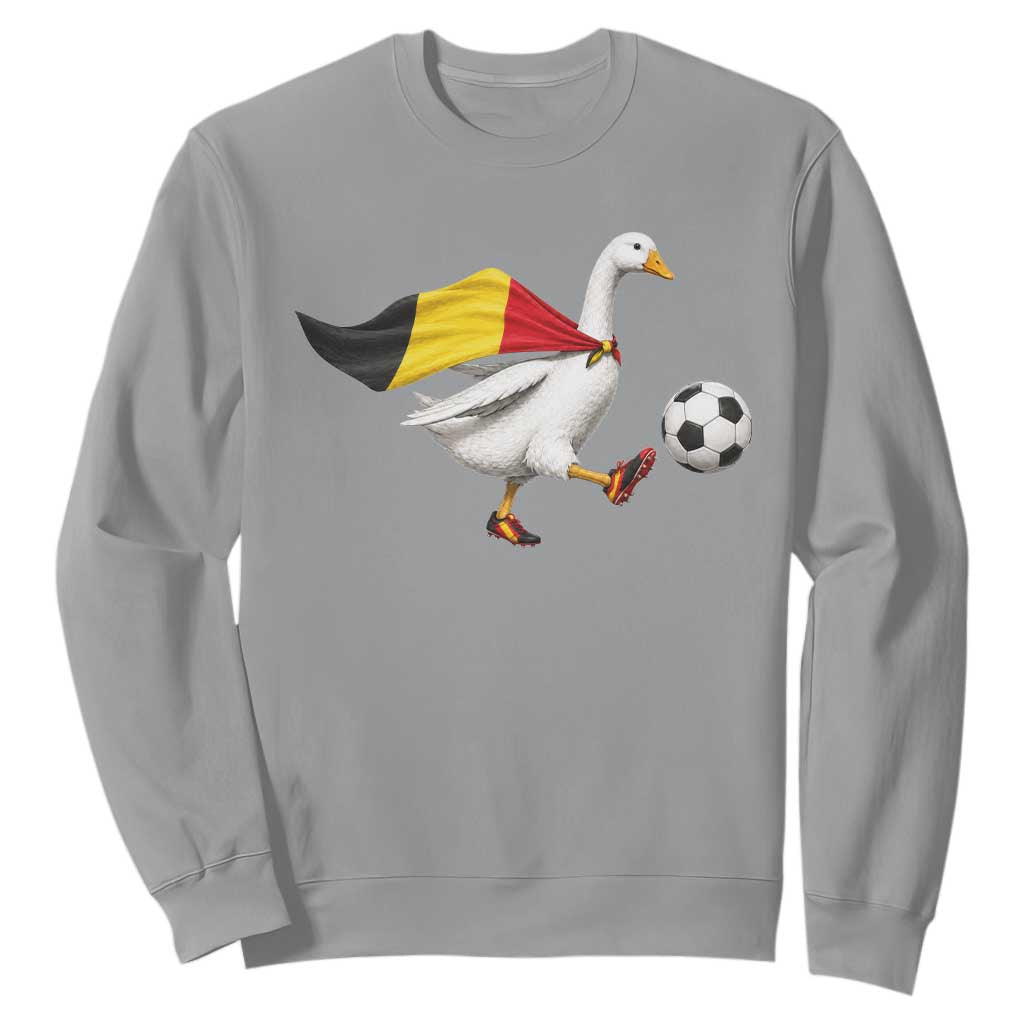 Belgium Soccer Goose Sweatshirt Belgian Flag Patriotic Football Fan Graphic TS10 Sport Gray Print Your Wear
