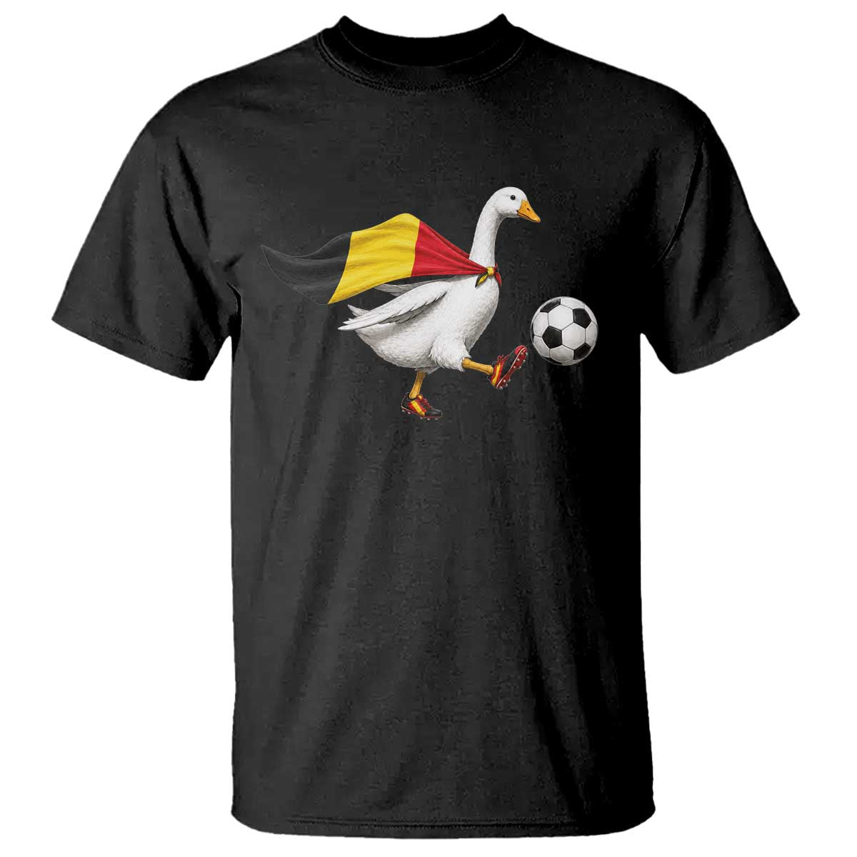 Belgium Soccer Goose T Shirt Belgian Flag Patriotic Football Fan Graphic TS10 Black Print Your Wear