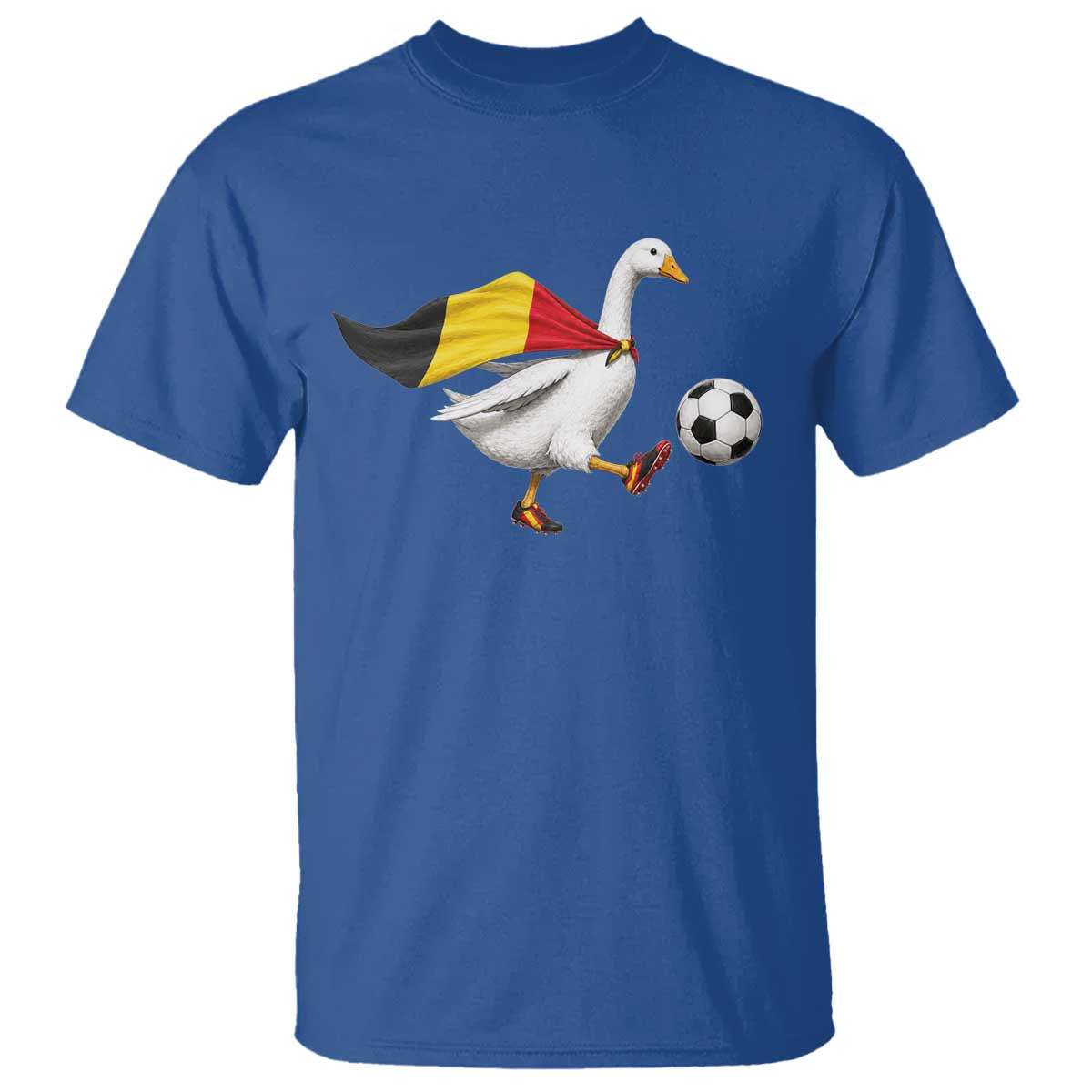 Belgium Soccer Goose T Shirt Belgian Flag Patriotic Football Fan Graphic TS10 Royal Blue Print Your Wear