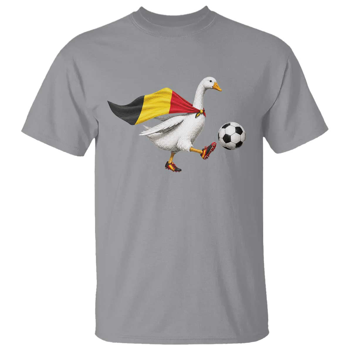 Belgium Soccer Goose T Shirt Belgian Flag Patriotic Football Fan Graphic TS10 Sport Gray Print Your Wear