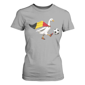 Belgium Soccer Goose T Shirt For Women Belgian Flag Patriotic Football Fan Graphic TS10 Sport Gray Print Your Wear
