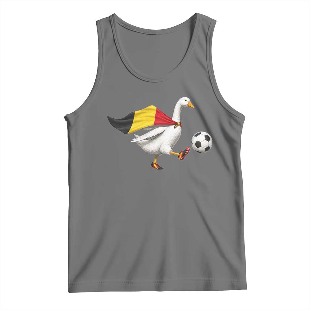Belgium Soccer Goose Tank Top Belgian Flag Patriotic Football Fan Graphic TS10 Black Heather Print Your Wear