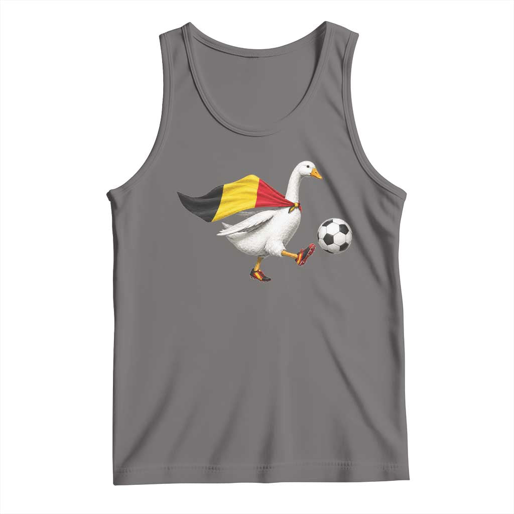 Belgium Soccer Goose Tank Top Belgian Flag Patriotic Football Fan Graphic TS10 Deep Heather Print Your Wear