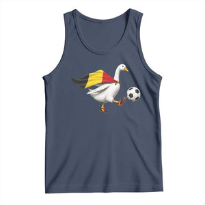 Belgium Soccer Goose Tank Top Belgian Flag Patriotic Football Fan Graphic TS10 Navy Print Your Wear
