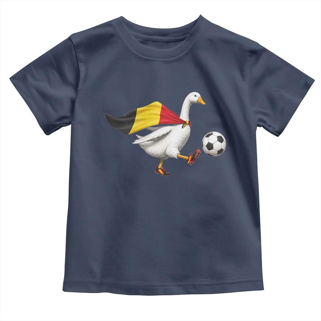 Belgium Soccer Goose Toddler T Shirt Belgian Flag Patriotic Football Fan Graphic TS10 Navy Print Your Wear