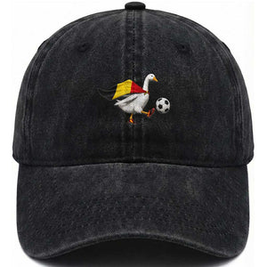 Belgium Soccer Goose Washed Cotton Baseball Cap Belgian Flag Patriotic Football Fan Graphic TS10 Print Your Wear
