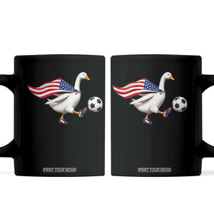 USA Soccer Goose Coffee Mug American Flag Patriotic Football Fan Graphic TS10 Black Print Your Wear
