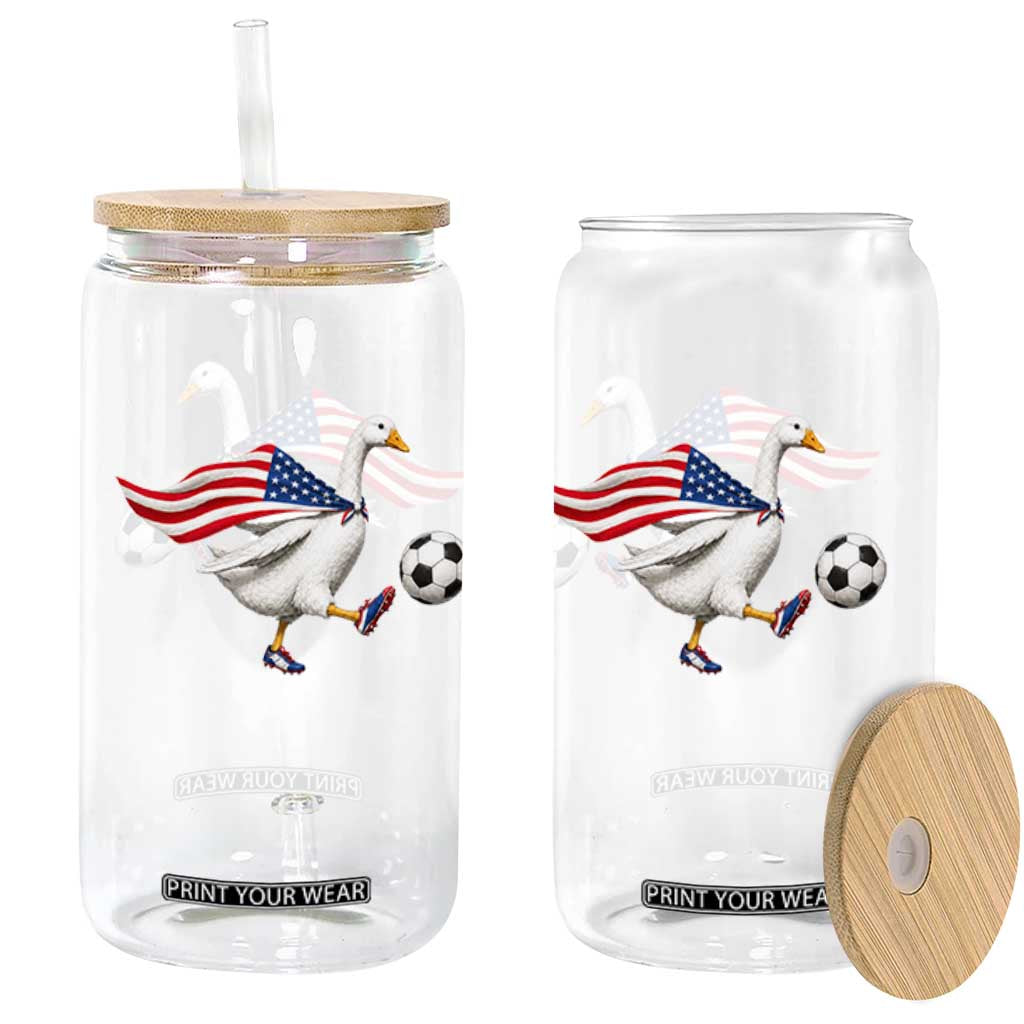 USA Soccer Goose Glass Can American Flag Patriotic Football Fan Graphic TS10 Print Your Wear