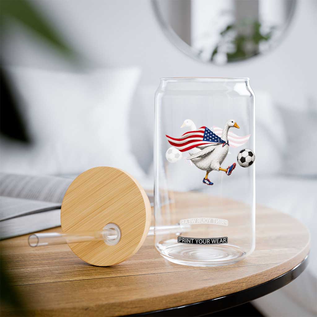USA Soccer Goose Glass Can American Flag Patriotic Football Fan Graphic TS10 Print Your Wear