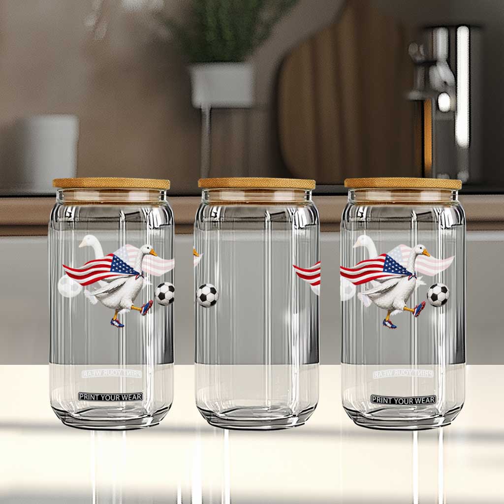 USA Soccer Goose Glass Can American Flag Patriotic Football Fan Graphic TS10 Print Your Wear