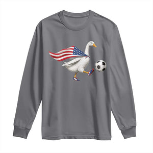 USA Soccer Goose Long Sleeve Shirt American Flag Patriotic Football Fan Graphic TS10 Charcoal Print Your Wear