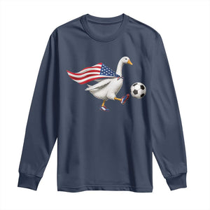 USA Soccer Goose Long Sleeve Shirt American Flag Patriotic Football Fan Graphic TS10 Navy Print Your Wear