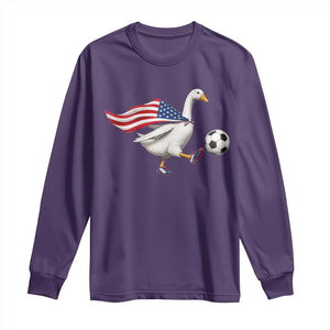 USA Soccer Goose Long Sleeve Shirt American Flag Patriotic Football Fan Graphic TS10 S Purple Print Your Wear