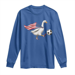 USA Soccer Goose Long Sleeve Shirt American Flag Patriotic Football Fan Graphic TS10 Royal Blue Print Your Wear