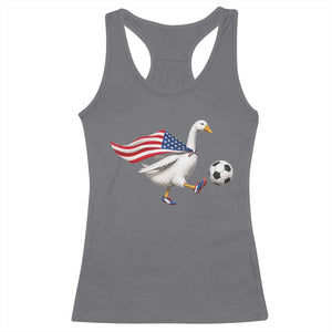 USA Soccer Goose Racerback Tank Top American Flag Patriotic Football Fan Graphic TS10 Charcoal Print Your Wear
