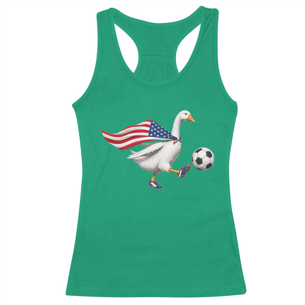 USA Soccer Goose Racerback Tank Top American Flag Patriotic Football Fan Graphic TS10 Irish Green Print Your Wear