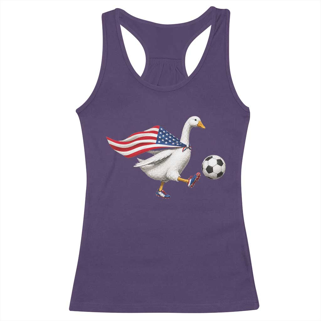USA Soccer Goose Racerback Tank Top American Flag Patriotic Football Fan Graphic TS10 Purple Print Your Wear