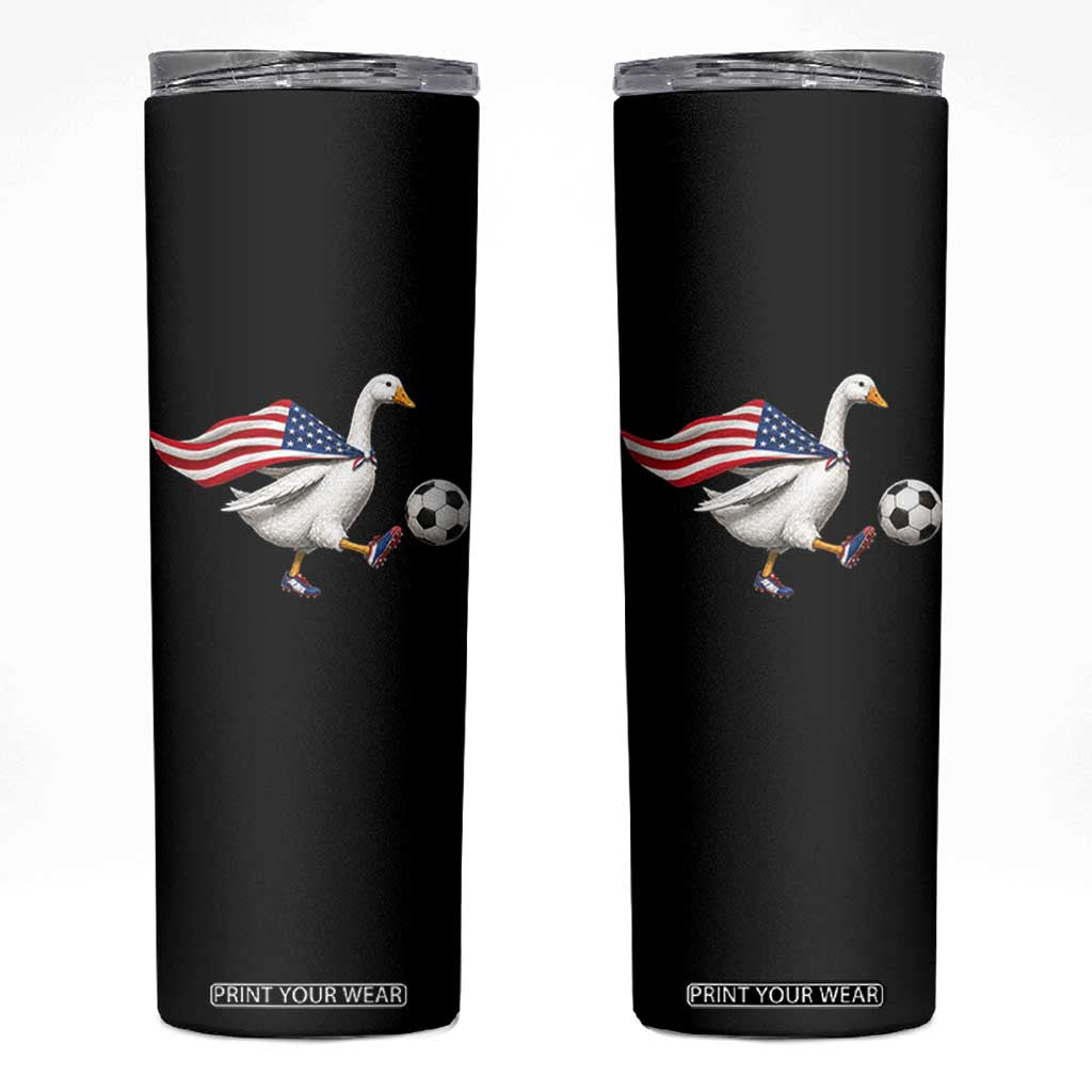 USA Soccer Goose Skinny Tumbler American Flag Patriotic Football Fan Graphic TS10 Black Print Your Wear
