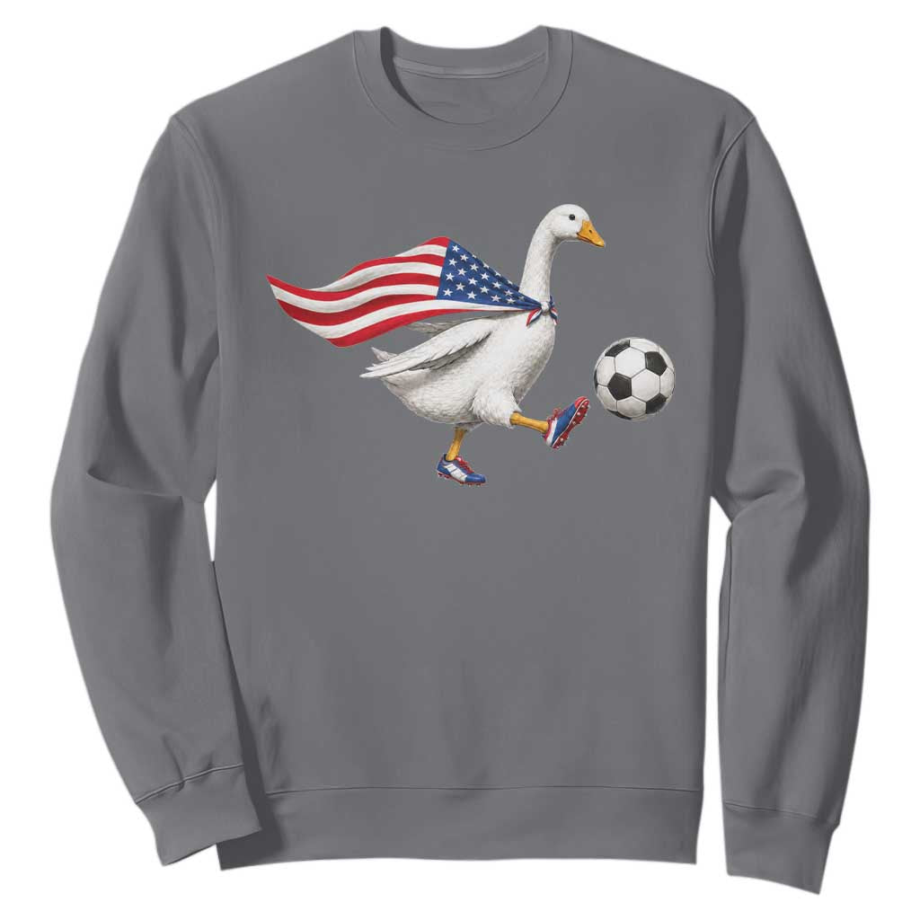 USA Soccer Goose Sweatshirt American Flag Patriotic Football Fan Graphic TS10 Charcoal Print Your Wear
