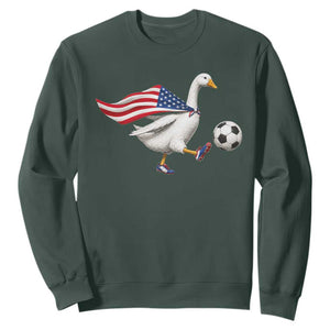 USA Soccer Goose Sweatshirt American Flag Patriotic Football Fan Graphic TS10 Dark Forest Green Print Your Wear