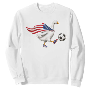USA Soccer Goose Sweatshirt American Flag Patriotic Football Fan Graphic TS10 White Print Your Wear
