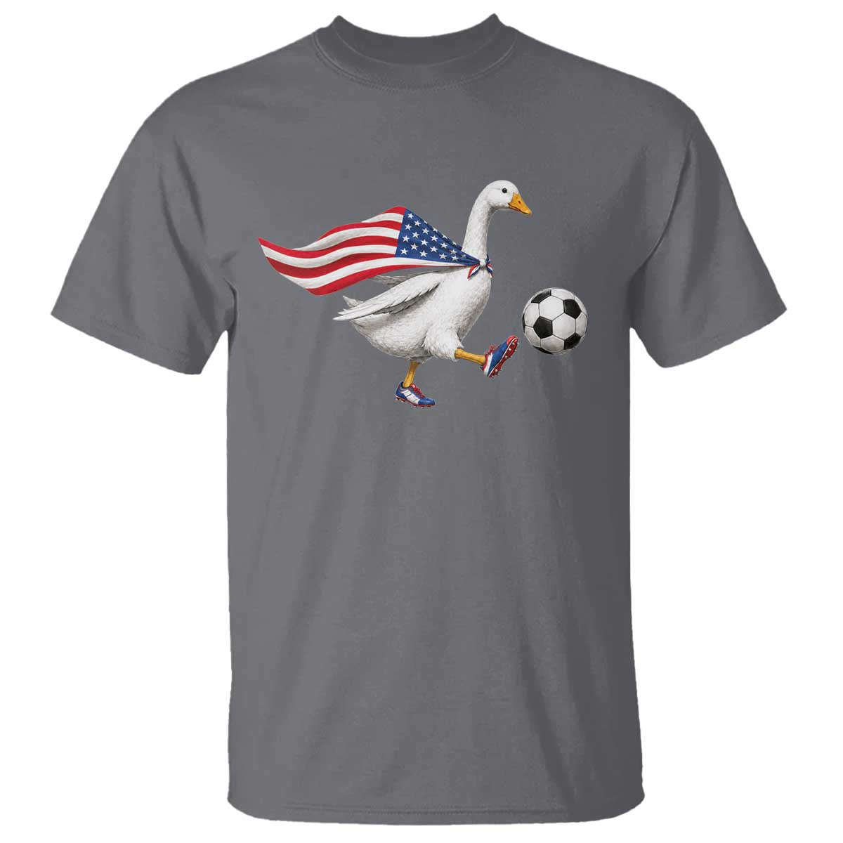 USA Soccer Goose T Shirt American Flag Patriotic Football Fan Graphic TS10 Charcoal Print Your Wear