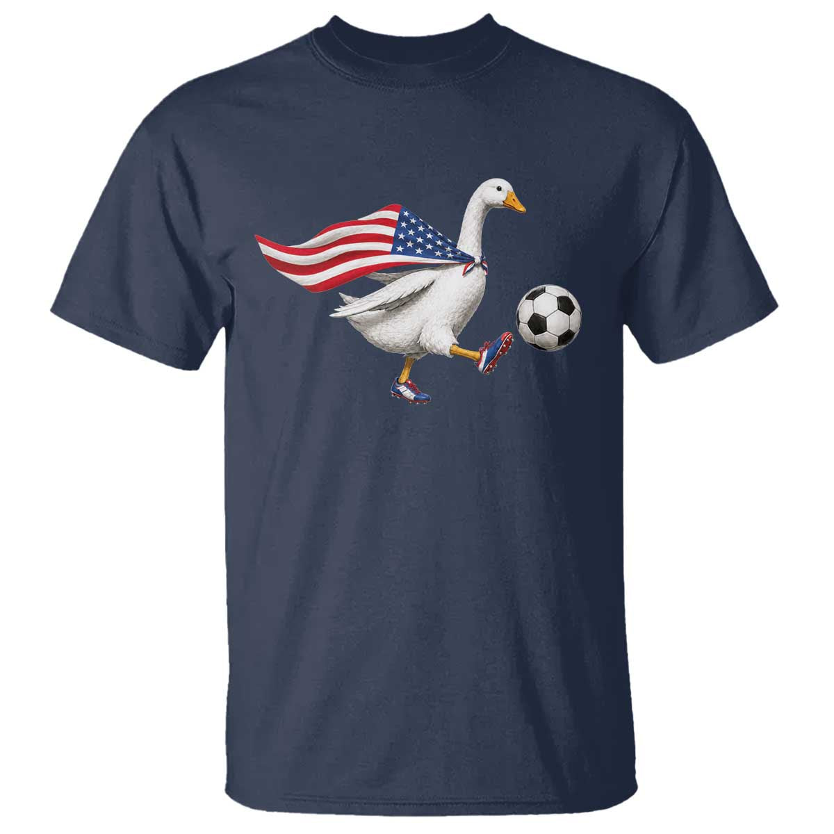 USA Soccer Goose T Shirt American Flag Patriotic Football Fan Graphic TS10 Navy Print Your Wear