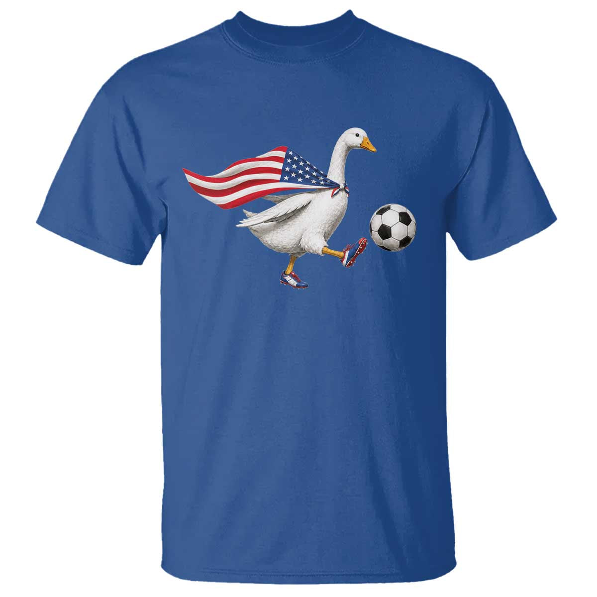 USA Soccer Goose T Shirt American Flag Patriotic Football Fan Graphic TS10 Royal Blue Print Your Wear