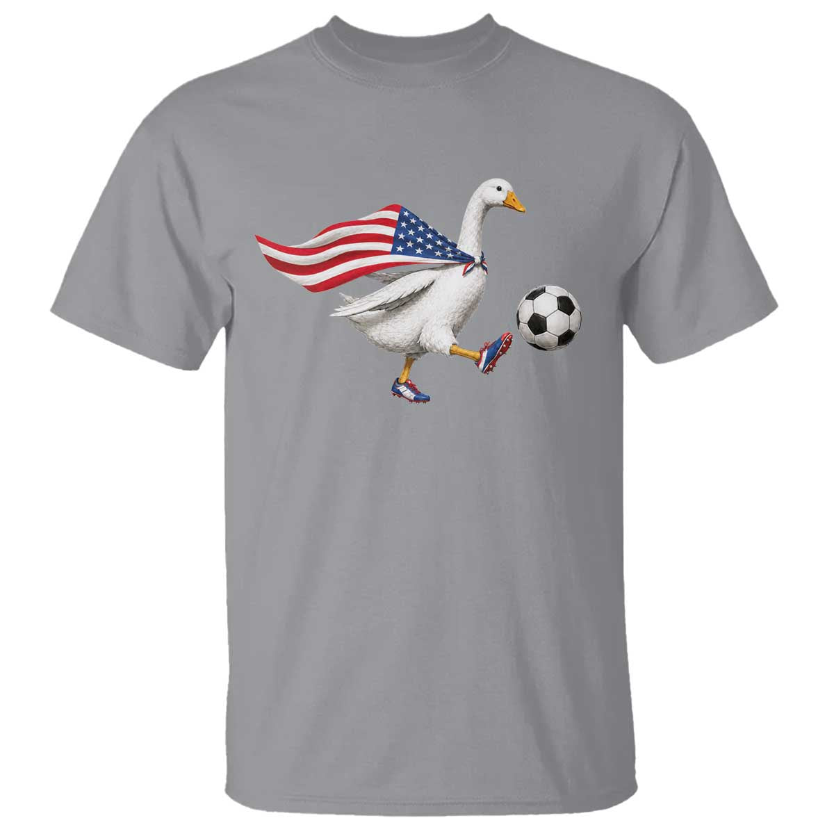 USA Soccer Goose T Shirt American Flag Patriotic Football Fan Graphic TS10 Sport Gray Print Your Wear
