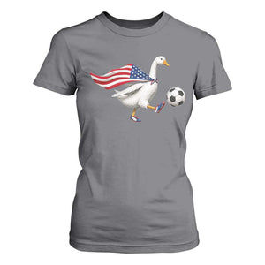 USA Soccer Goose T Shirt For Women American Flag Patriotic Football Fan Graphic TS10 Charcoal Print Your Wear