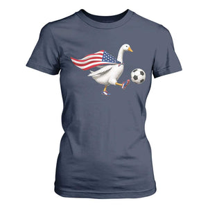 USA Soccer Goose T Shirt For Women American Flag Patriotic Football Fan Graphic TS10 Navy Print Your Wear