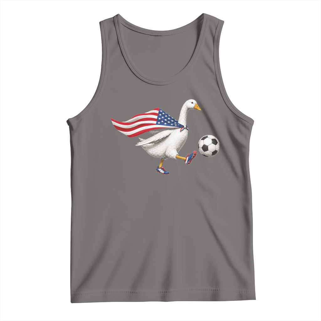 USA Soccer Goose Tank Top American Flag Patriotic Football Fan Graphic TS10 Deep Heather Print Your Wear