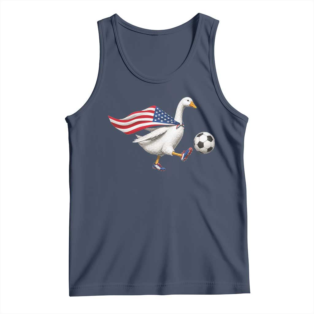USA Soccer Goose Tank Top American Flag Patriotic Football Fan Graphic TS10 Navy Print Your Wear