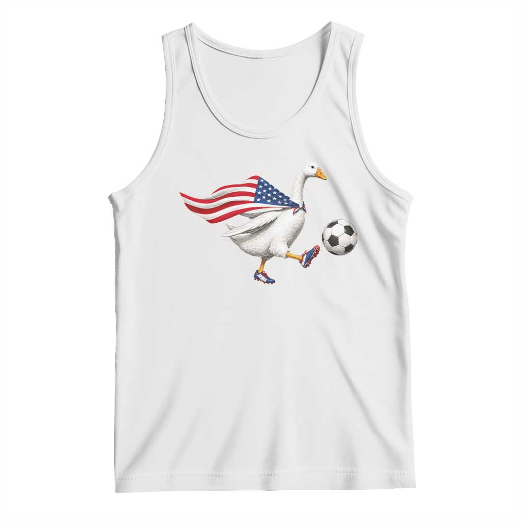USA Soccer Goose Tank Top American Flag Patriotic Football Fan Graphic TS10 White Print Your Wear
