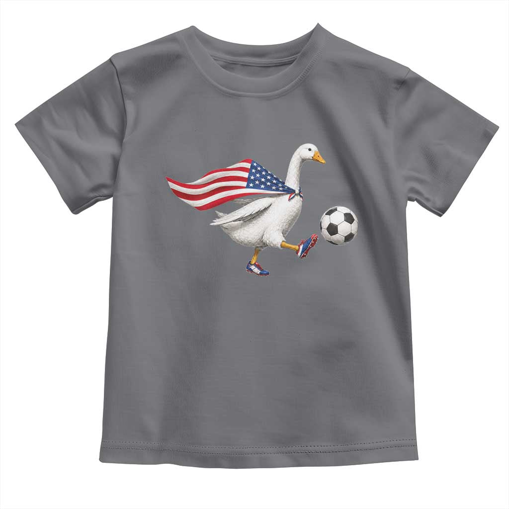 USA Soccer Goose Toddler T Shirt American Flag Patriotic Football Fan Graphic TS10 Charcoal Print Your Wear
