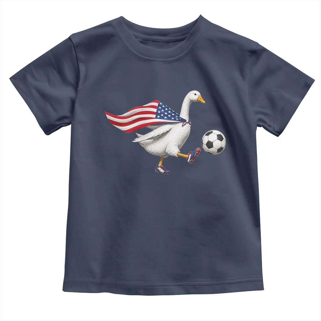 USA Soccer Goose Toddler T Shirt American Flag Patriotic Football Fan Graphic TS10 Navy Print Your Wear